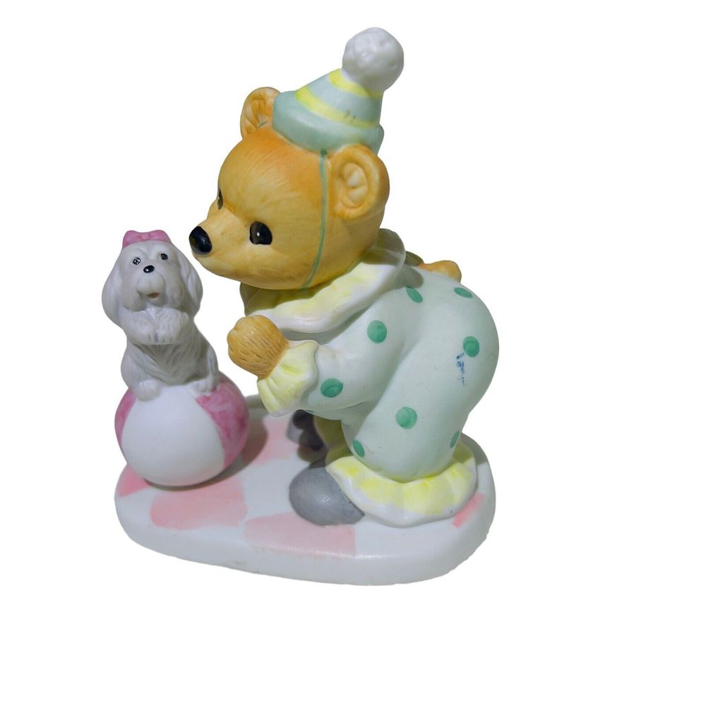 VTG 1980's HOMCO Porcelain 4.5" Clown Bear Dog On A Ball Figure #8881- Taiwan - Picture 6 of 6